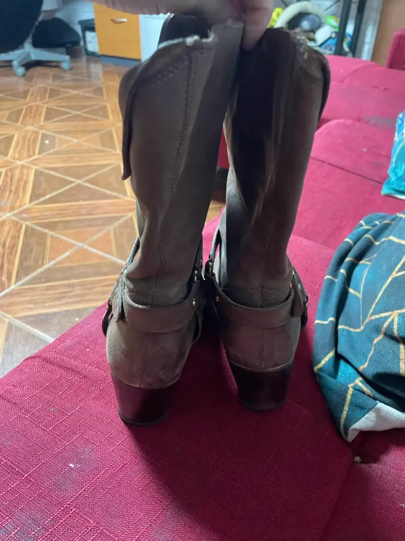 Botas de cuero marrón con hebillas - 3