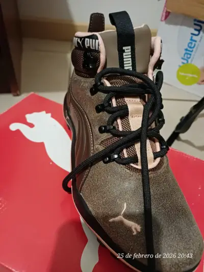 Botas Puma marrones de cuero para hombre - miniatura 1