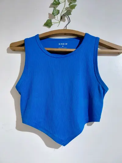 Top azul sin mangas Shein - miniatura 2