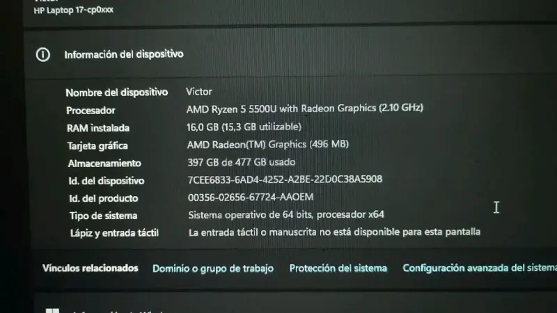 💻 NOTEBOOK HP 17" – RYZEN 5 / 16 GB RAM / SS - 5