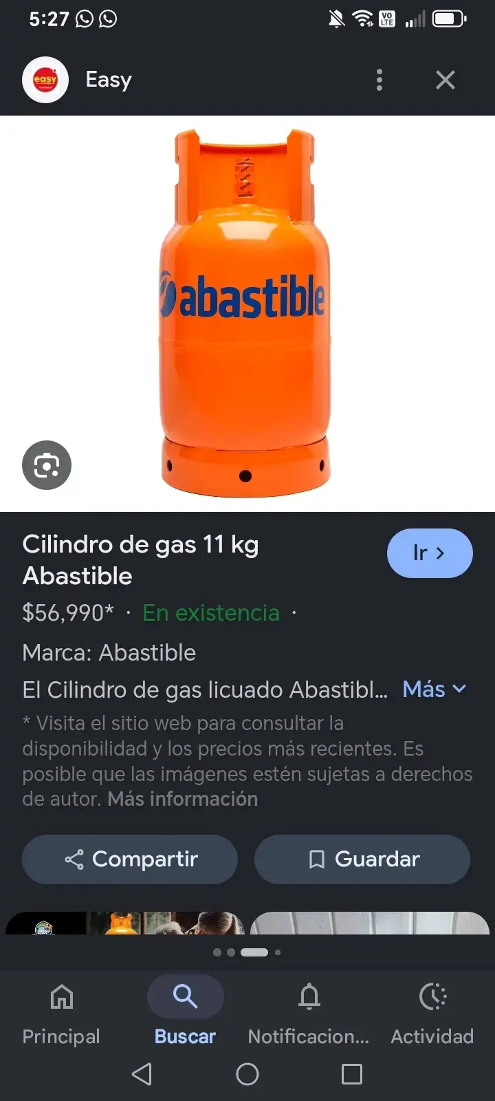 Cilindro de gas Abastible 11 kg