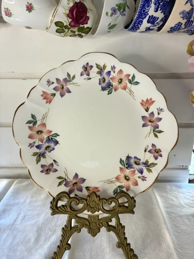 Plato galletero de porcelana floral - 1