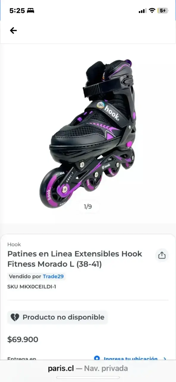 Patines en línea extensibles Hook morado