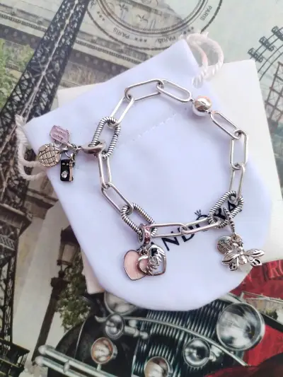 Pulsera de plata  Pandora con charms - miniatura 1