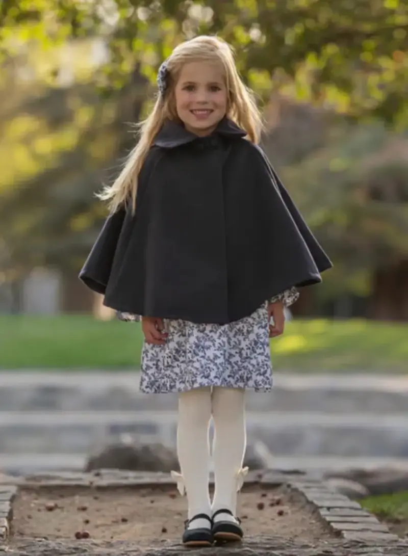 Capa azul oscuro elegante para Niña - 3