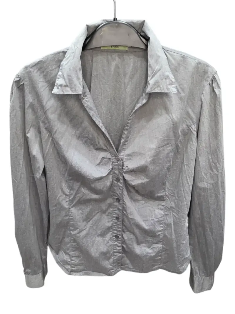 Blusa gris de manga larga para mujer - 1