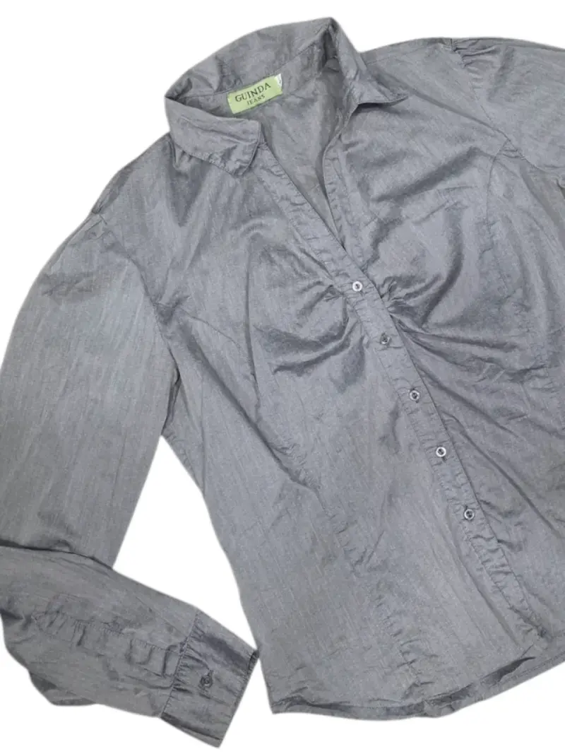 Blusa gris de manga larga para mujer - 3
