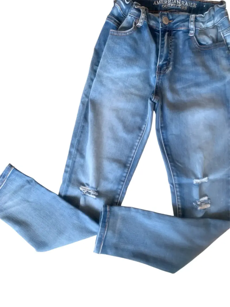 Jeans American Eagle azul desgastado talla 14 - 1
