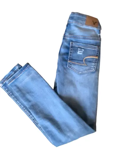 Jeans American Eagle azul desgastado talla 14 - miniatura 2