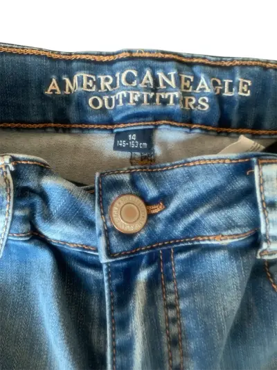 Jeans American Eagle azul desgastado talla 14 - miniatura 3