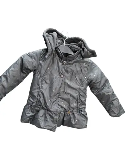 Chaqueta infantil gris con capucha - miniatura 1