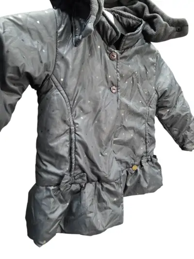 Chaqueta infantil gris con capucha - miniatura 2