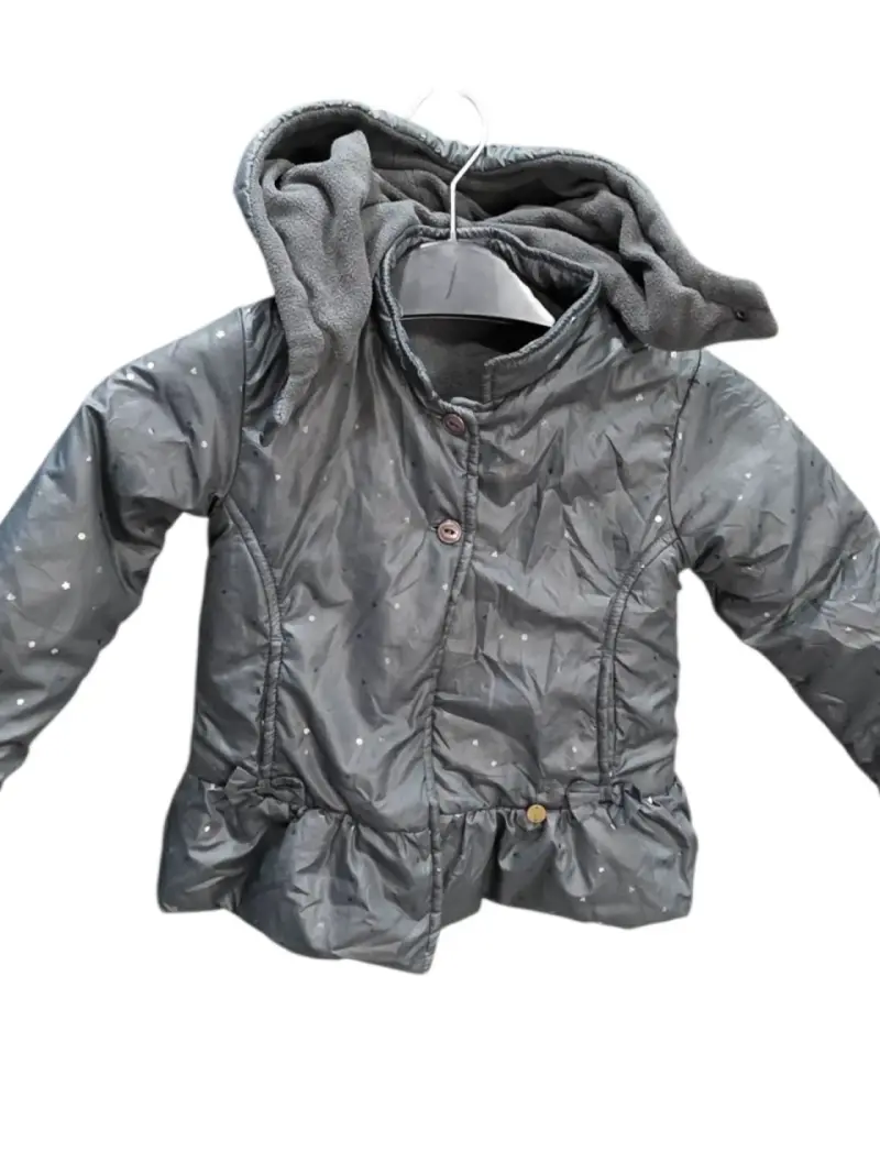 Chaqueta infantil gris con capucha - 3