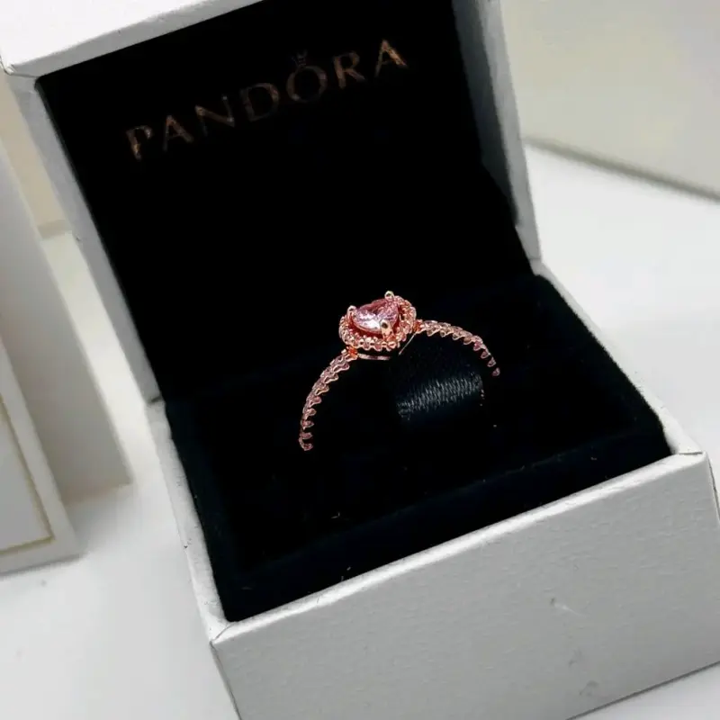 Anillo Pandora con piedra rosa - 1