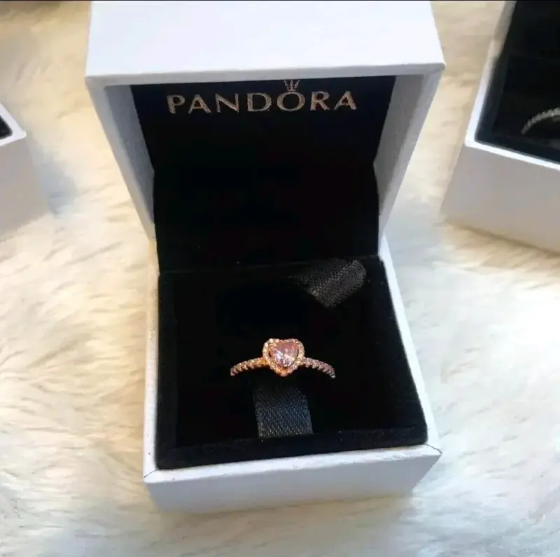 Anillo Pandora con piedra rosa - 2