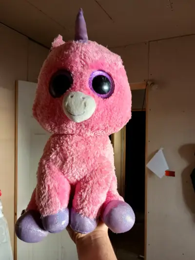 Peluche unicornio rosa marca "ty" - miniatura 1