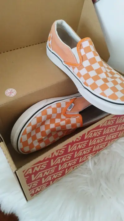 Zapatillas Vans slip-on damero naranja - miniatura 1