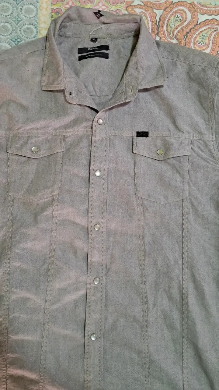 Camisa gris de manga larga Lng - 3