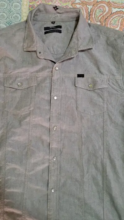 Camisa gris de manga larga Lng - miniatura 3