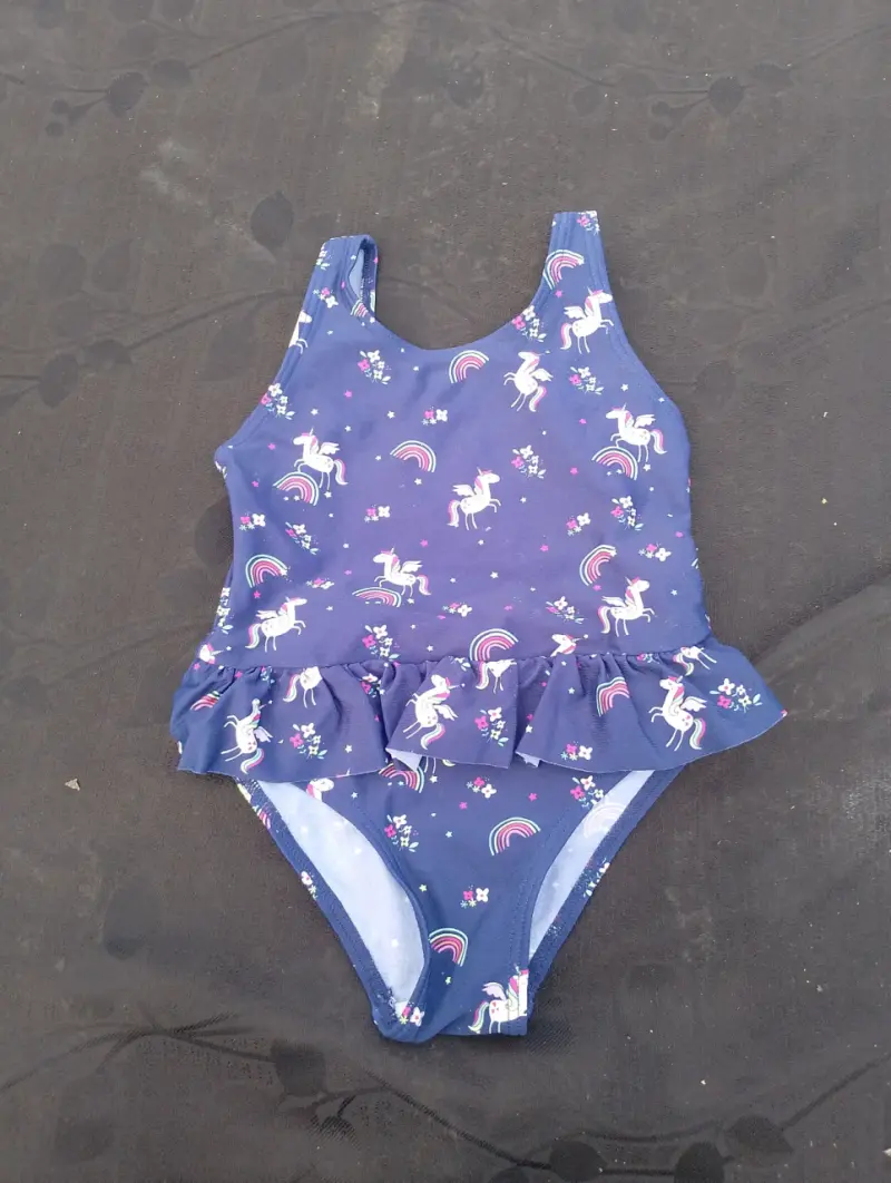 Traje de baño infantil unicornio azul - 1