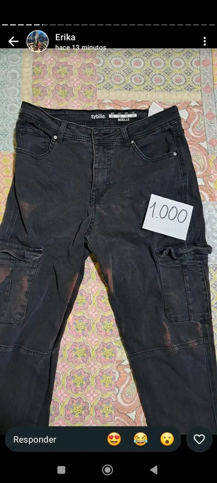 Pantalones cargo negros Sybilla