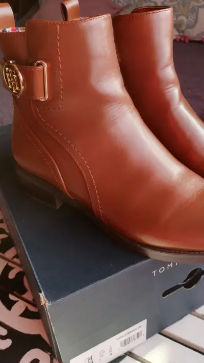 Botines de cuero Tommy Hilfiger marrones - miniatura 2