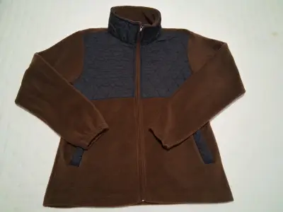 Chaqueta polar marrón con detalles acolchados - miniatura 1
