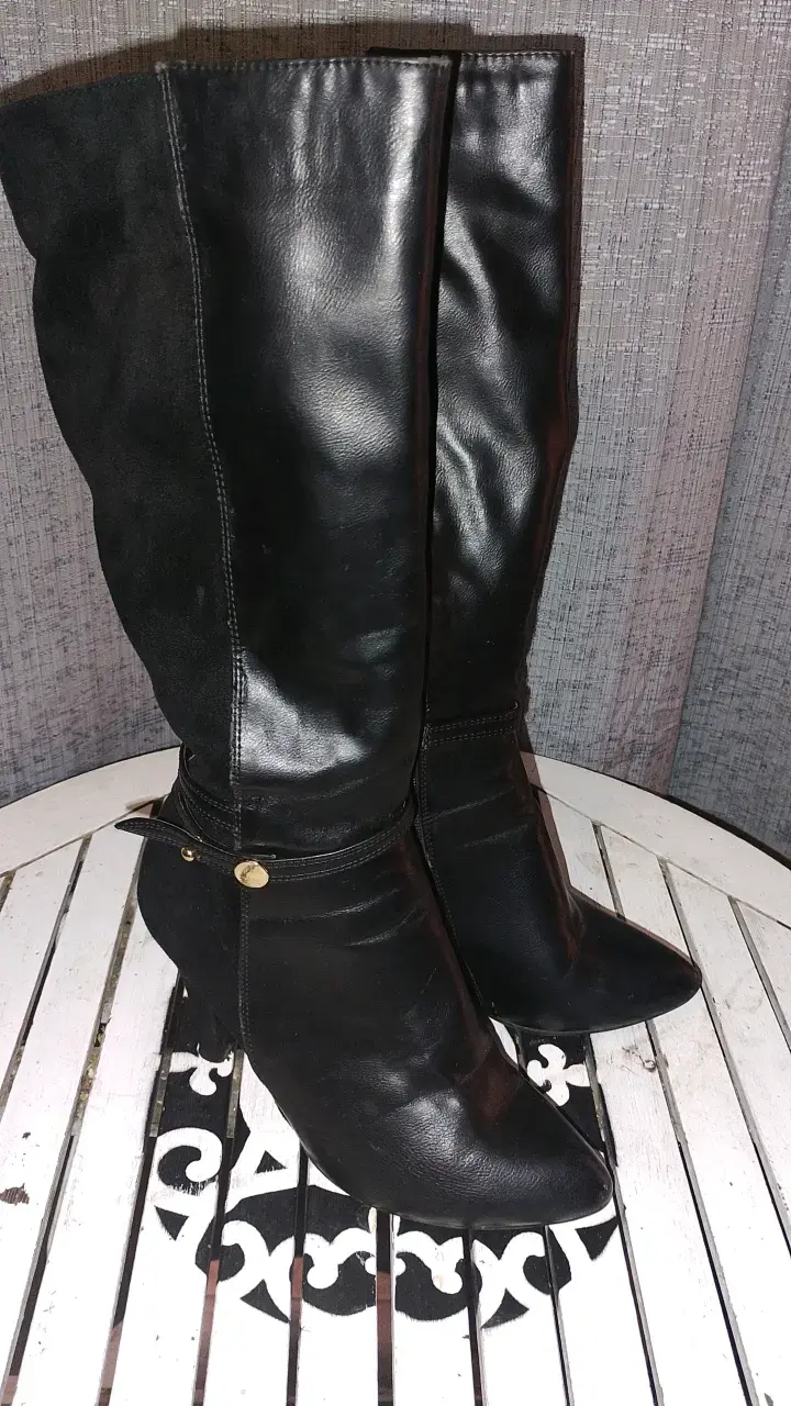 Botas largas negro con tacón - 1