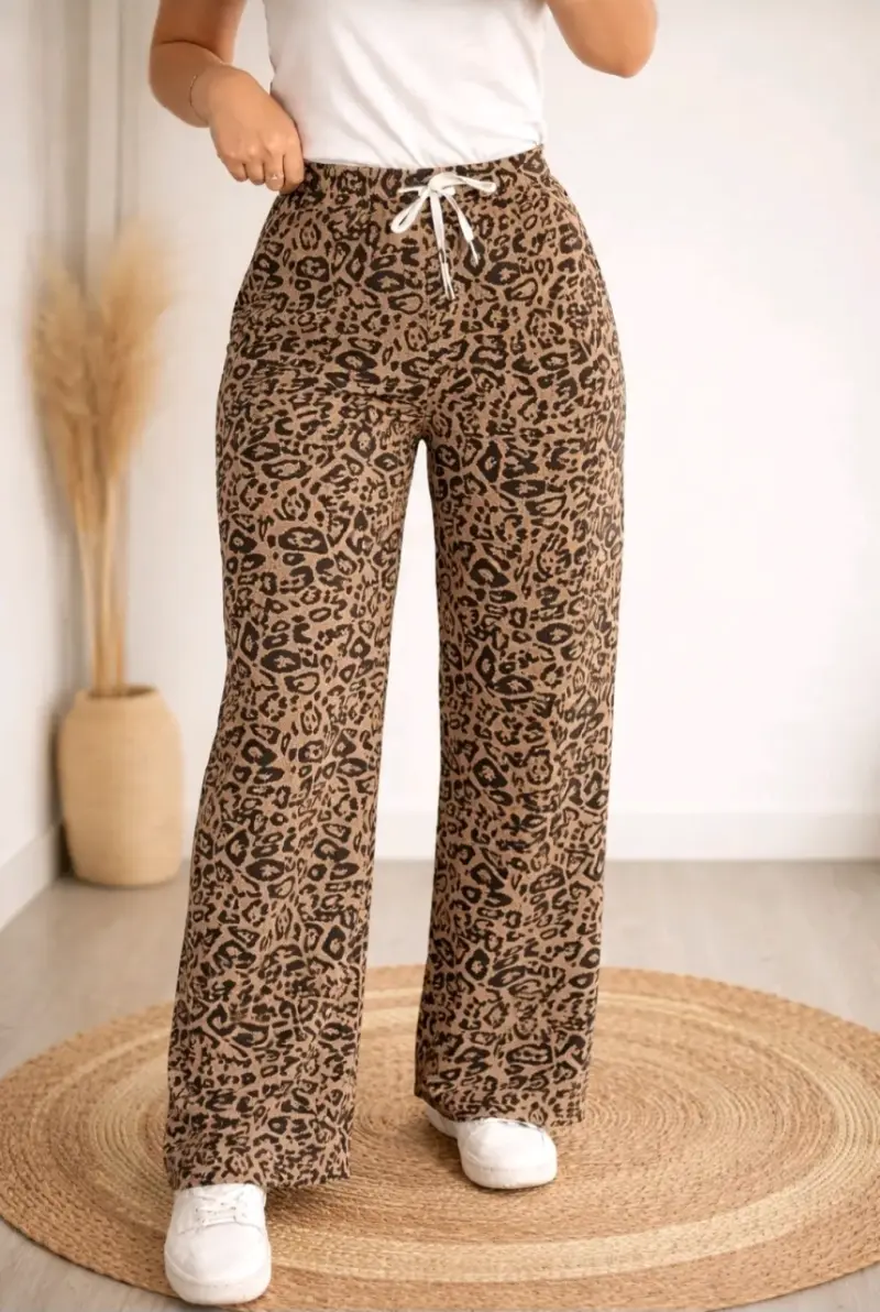 Pantalón cotele  animal print - 2