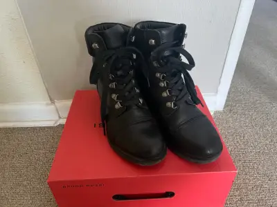Botines de cuero negro Bruno Rossi - miniatura 2