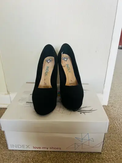 Tacones negros plantilla cuero index  talla 35 - miniatura 2