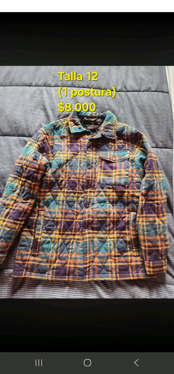 Chaqueta acolchada a cuadros talla 12
