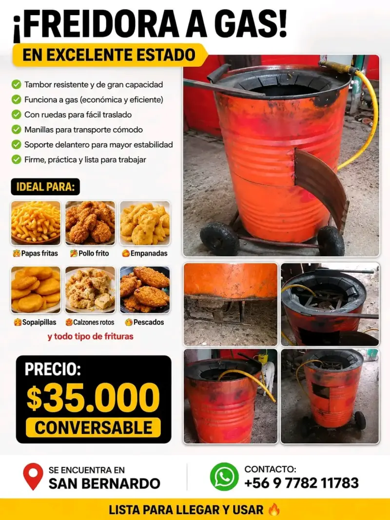 Freidora a gas en excelente estado