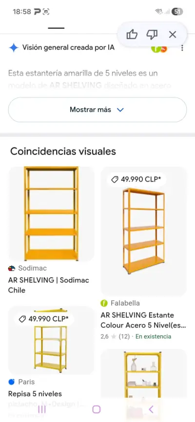 Estantería metálica amarilla de 5 niveles - miniatura 3