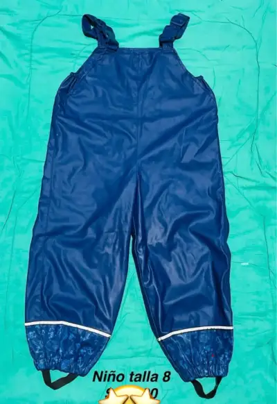 Pantalón impermeable azul para niñ@ 6 y 8 - miniatura 1