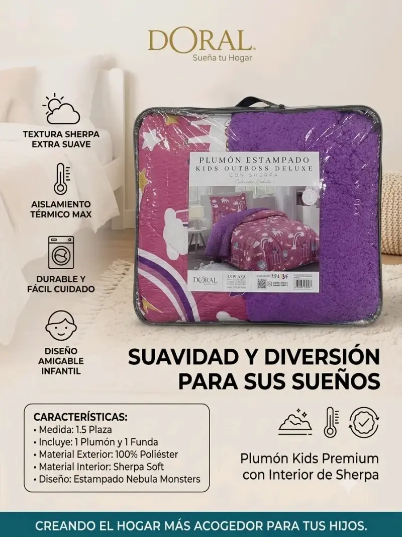 Plumón infantil Doral con diseño de monstruos - 2