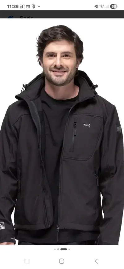 Chaqueta softshell negra KANO impermeable - miniatura 5