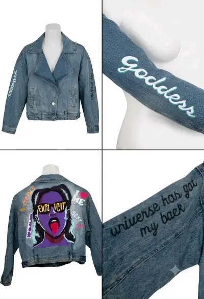 Chaqueta de Mezclilla Vintage Oversized – Pintada - miniatura 1