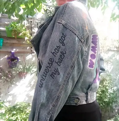 Chaqueta de Mezclilla Vintage Oversized – Pintada - miniatura 2