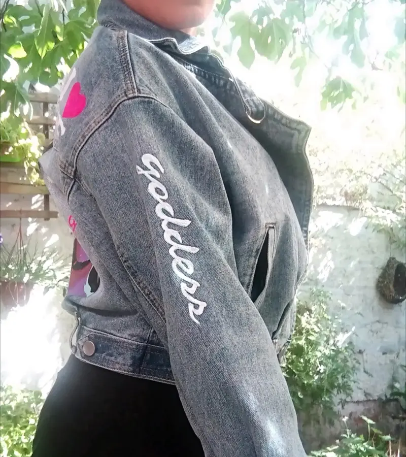 Chaqueta de Mezclilla Vintage Oversized – Pintada - 3