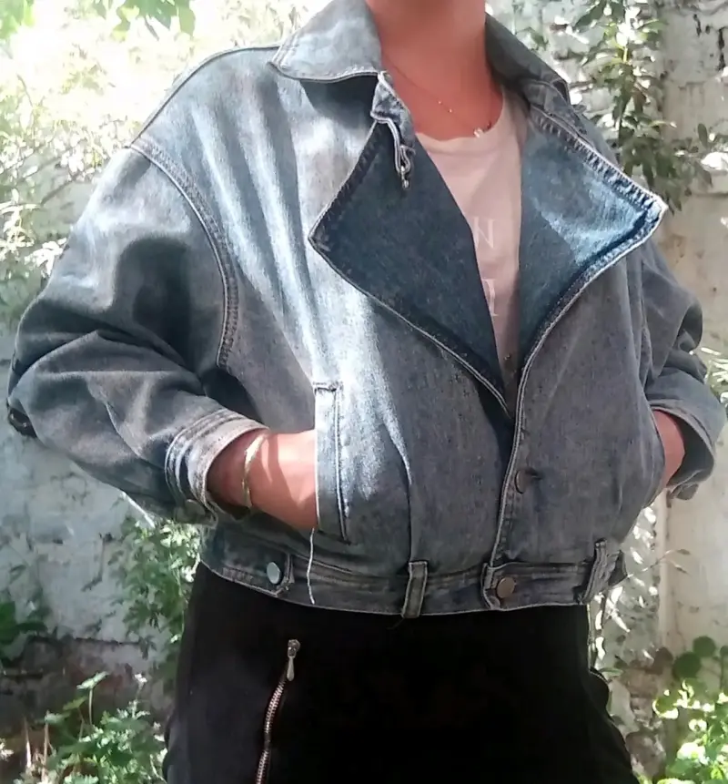 Chaqueta de Mezclilla Vintage Oversized – Pintada - 5