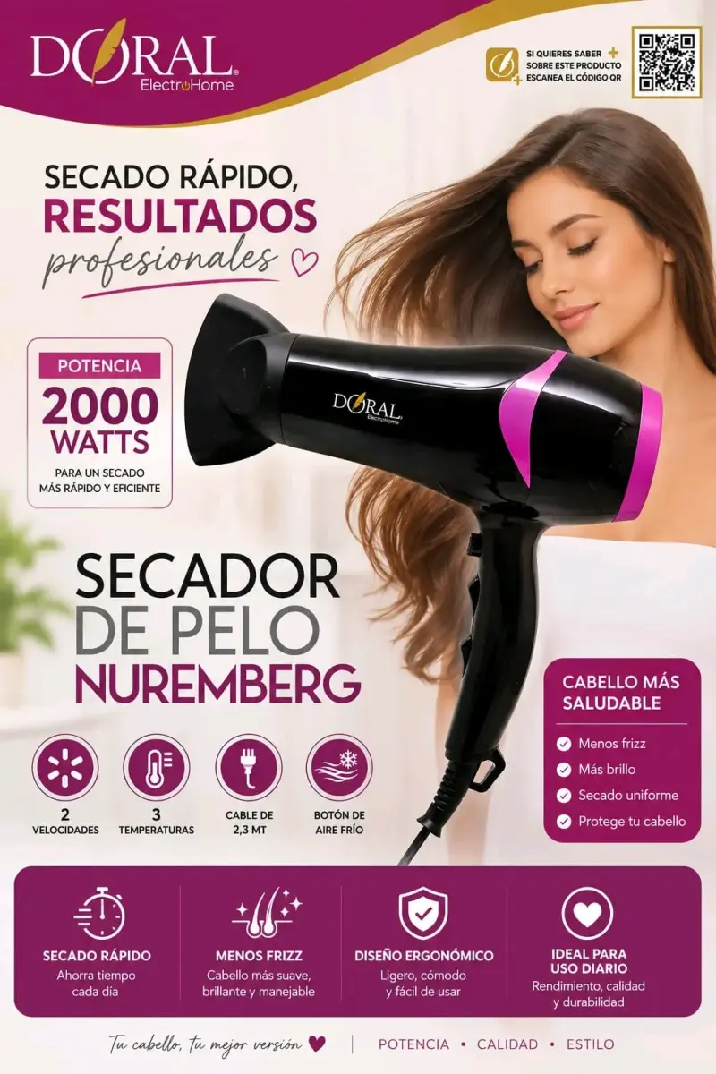 Secador de pelo Doral Nuremberg 2000W - 1