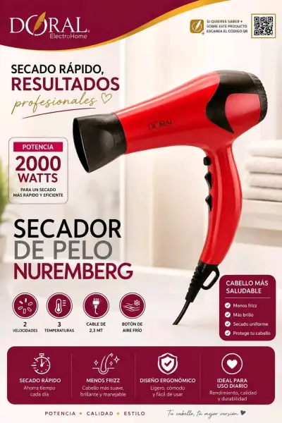 Secador de pelo Doral Nuremberg 2000W - miniatura 3