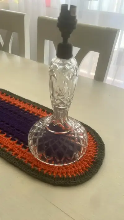 Base de lámpara de cristal tallado - miniatura 2