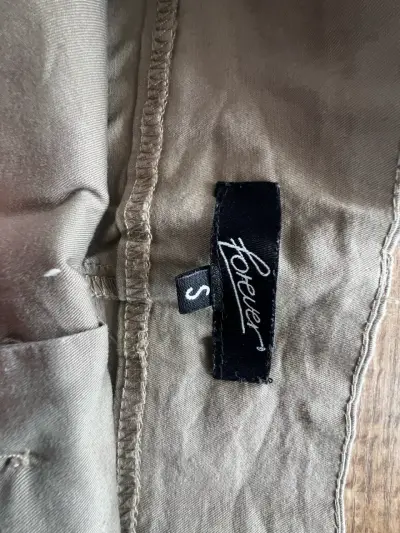 Falda corta beige de algodón talla S - miniatura 3
