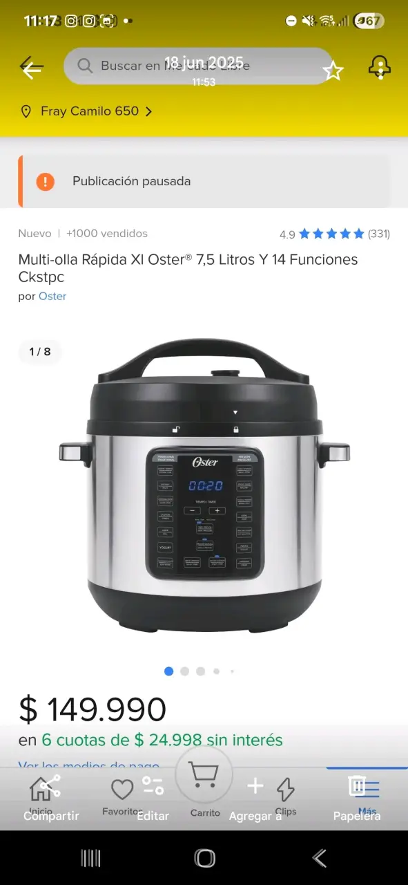 Olla a presión eléctrica Oster - 2