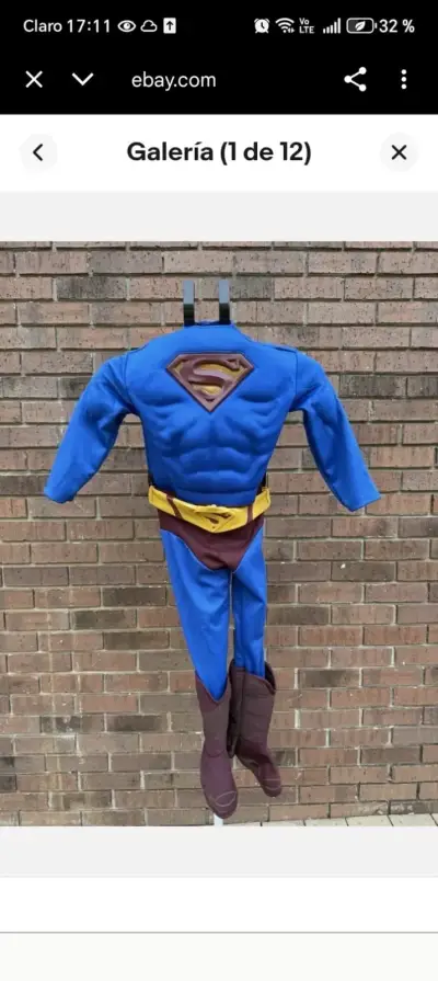 Disfraz de Supermán Talla 10 Original Dc cómics - miniatura 1
