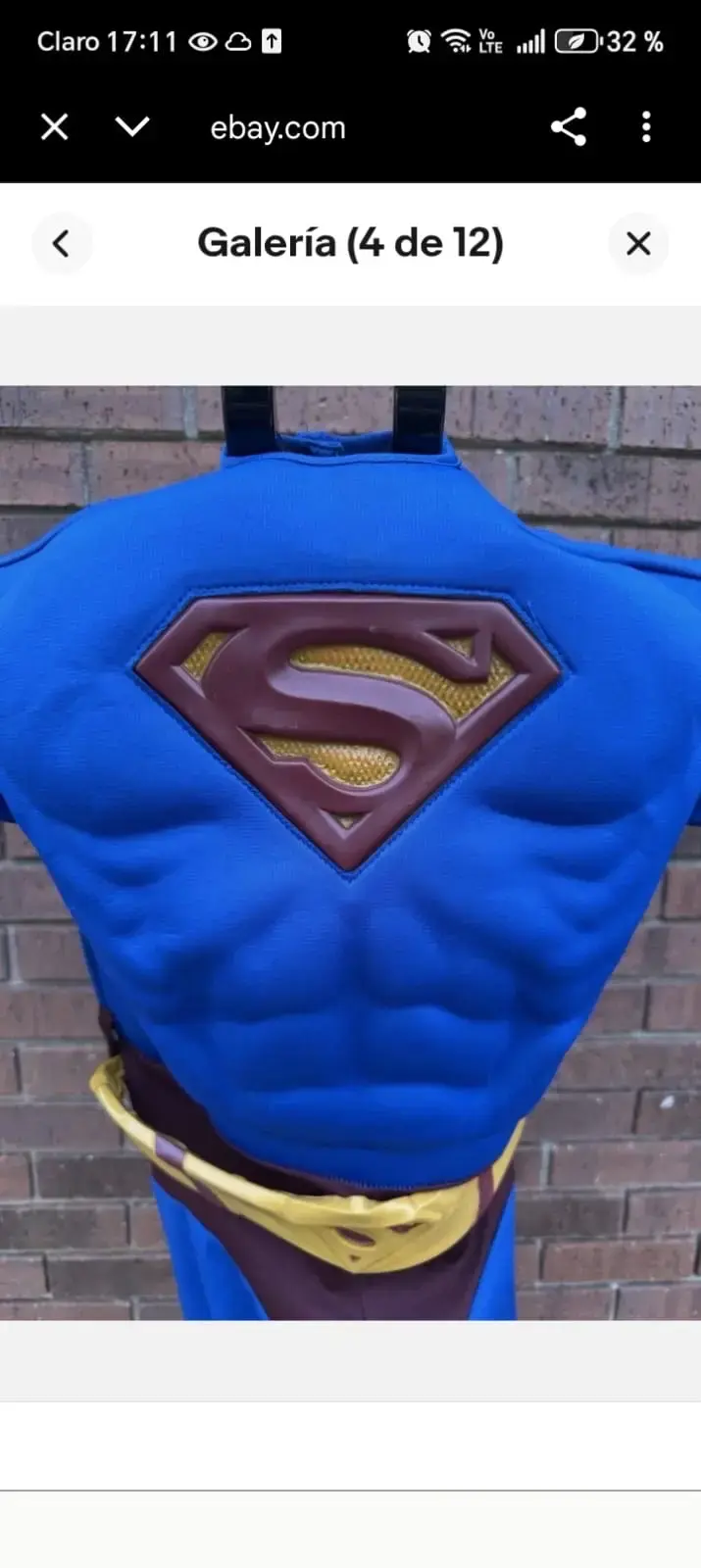 Disfraz de Supermán Talla 10 Original Dc cómics - 2