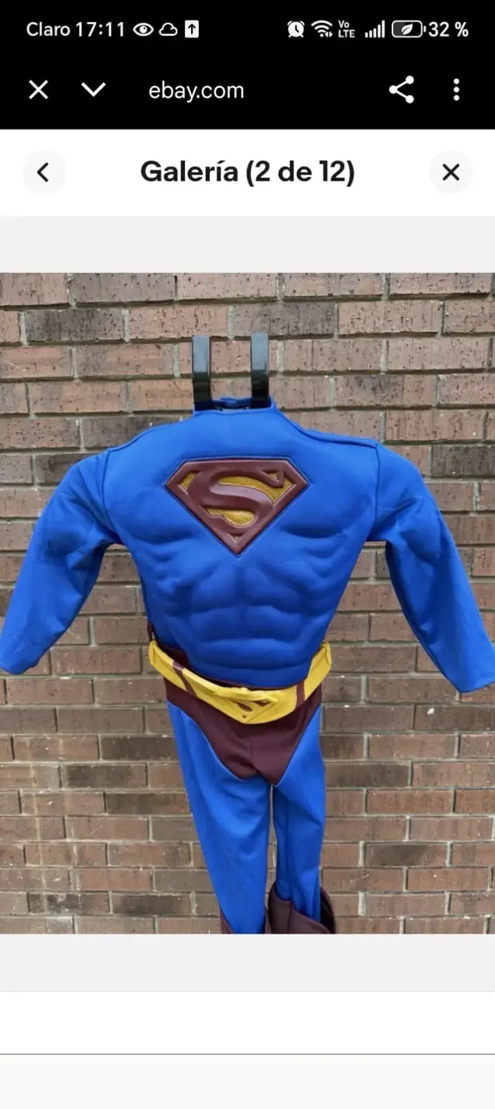 Disfraz de Supermán Talla 10 Original Dc cómics - 5