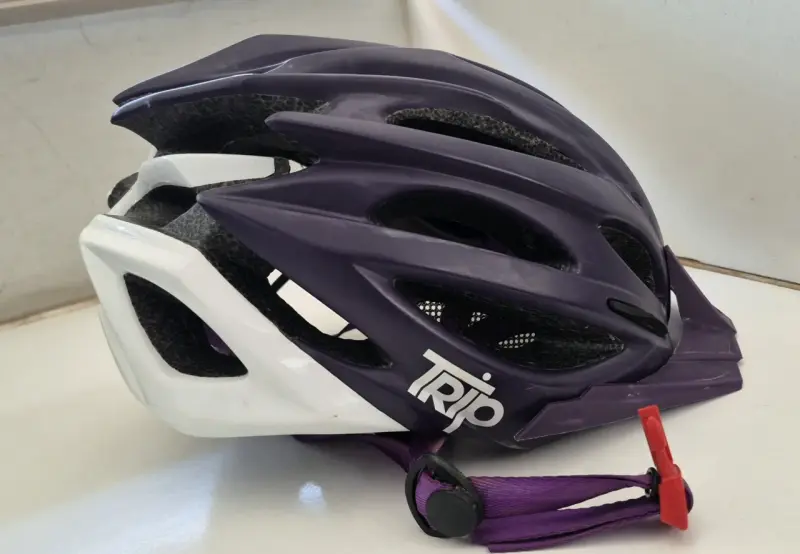 Casco de bicicleta TRIP morado y blanco - 3
